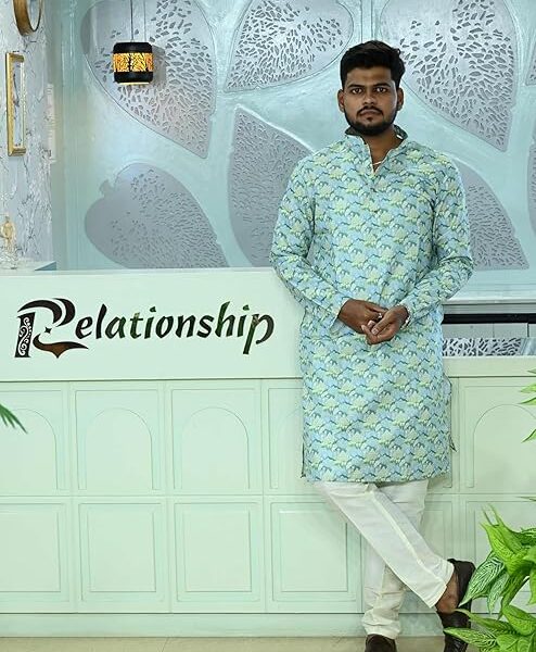 Pure Men's Cotton Kurta for Men | Timeless Elegance for Festivals & Events | Classic Design, Premium Comfort, and Versatile Style | Teal kurta sets