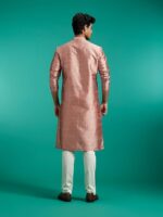 DIWAS BY MANYAVAR Men's Art Silk Self Design Kurta sets - Image 3