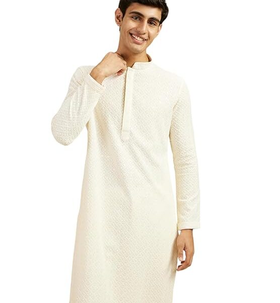 DIWAS BY MANYAVAR Men's Viscose Embroidered|Sequined Kurta sets